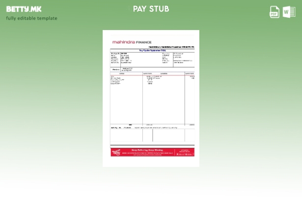 Шаблон за уплатница во модерен стил Mahindra Financial Services LTD
